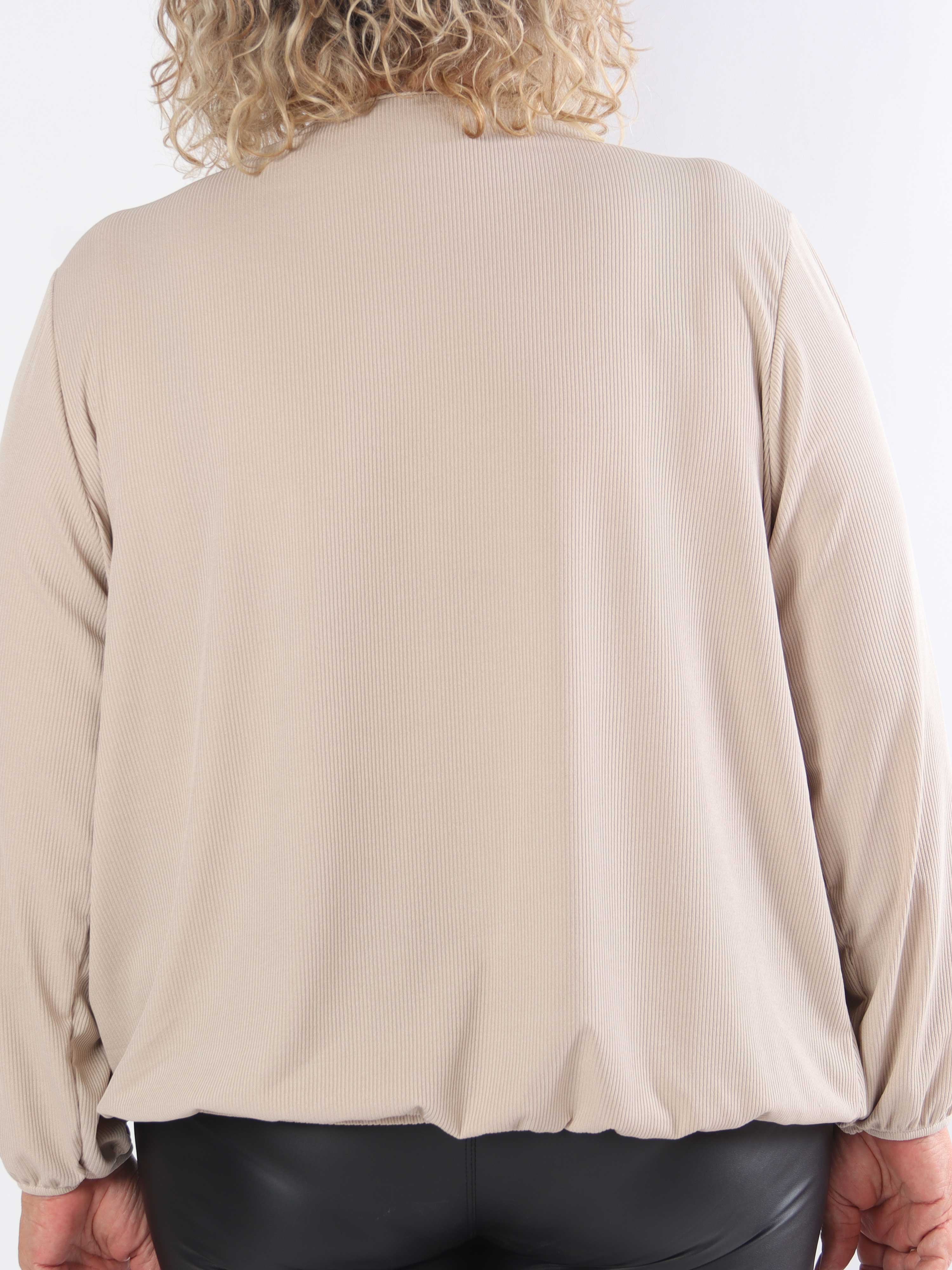 Naomi - Ribbet plus size tunika med elastik